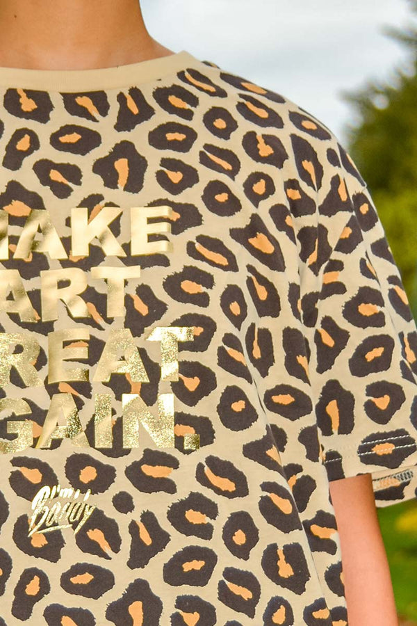 Make Art Great Again leopard gold t-shirt
