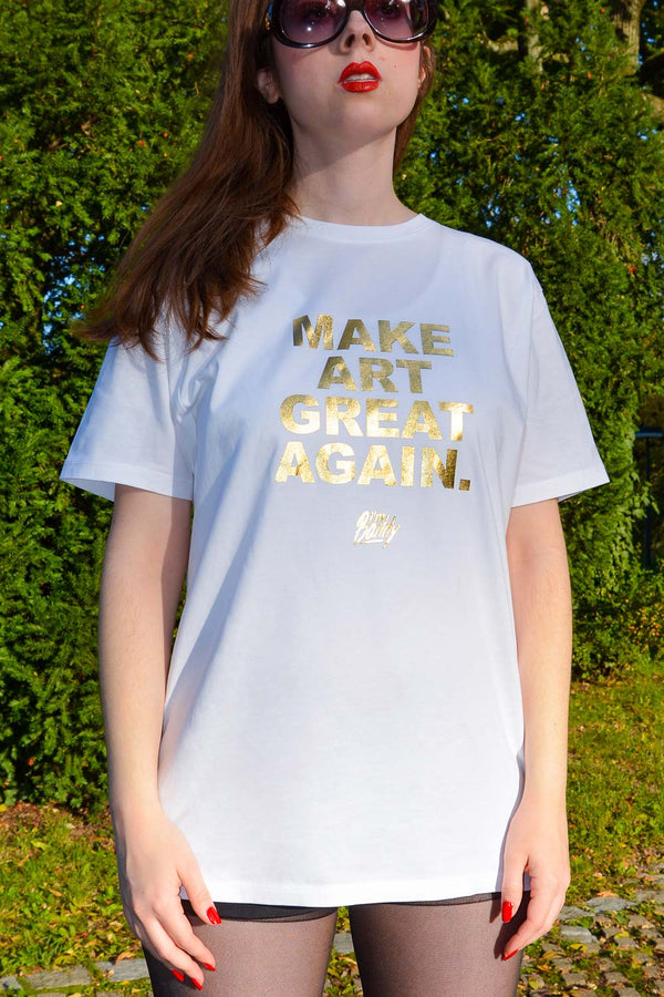 Make Art Great Again white gold t-shirt